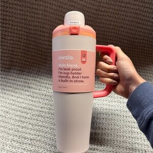 Owala Pink and Cream Water Bottle